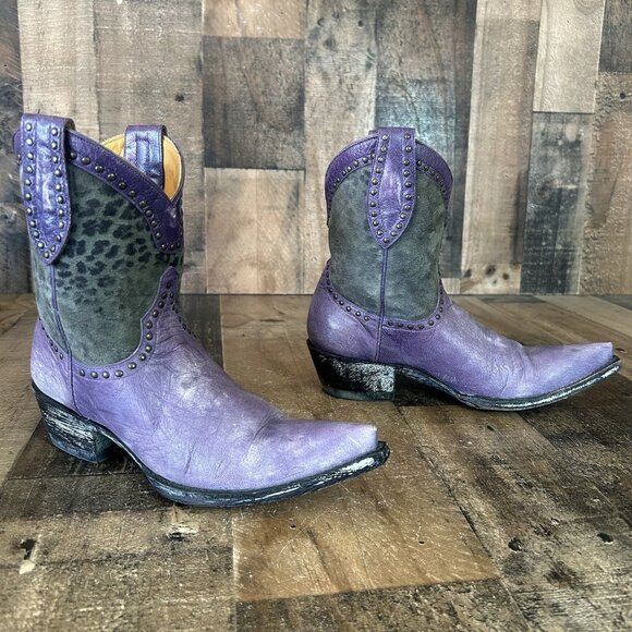 Old Gringo Purple Leopardito Pointed Toe Cowboy Western Boots Womens 5 B - Picture 12 of 12